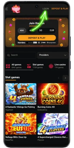 Lucky Trunk login link in the top menu